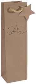 sigel Sac pour bouteille "Christmas tree", carton kraft