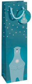 sigel Sac de Noël pour bouteille "Polar bear with candle"