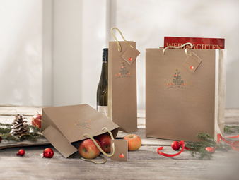 sigel Sac de Noël "Christmas with apples", grand