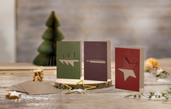 sigel Set de cartes de Noël "Cut-out style", long (2/3 A4)