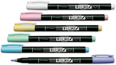 Tombow Stylo de calligraphie Fudenosuke Pastel, bleu clair