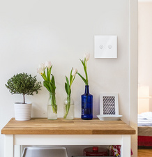 LogiLink Interrupteur mural RGB WiFi Smart, 2 boutons, blanc
