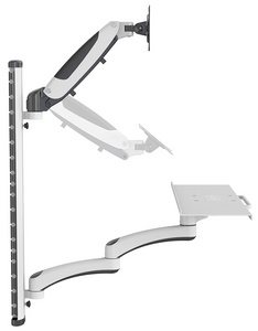 DIGITUS Support pour écran avec porte-clavier/souris, blanc