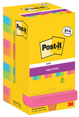 Post-it, Super Sticky, Recycling Notes, 76x76mm, coloré, 654-RSSCOL