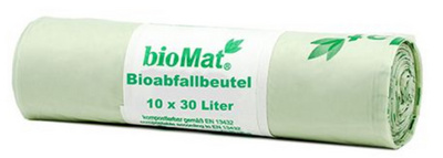 bioMAT Sac compostable, 30 litres, vert