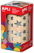 APLI kids Gommettes "Etoile", en rouleau, argent