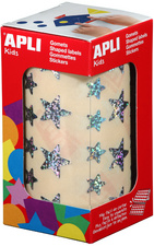 APLI kids Gommettes "Etoile", en rouleau, argent