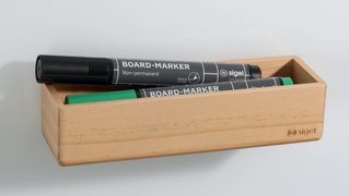 sigel Pot à crayon en bois pour tableau magnétique blanc