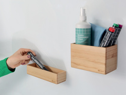 sigel Pot à crayon en bois pour tableau magnétique blanc