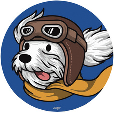 CEP Tapis de souris KIDS "Chien aviateur", rond