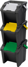 CEP Système de tri des déchets "Tower", 30 litres, lot de 3