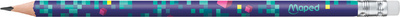 Maped Crayon de papier PIXEL PARTY, avec gomme, HB
