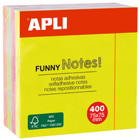 APLI Cube de notes adhésives "FUNNY Notes!", 75 x 75 mm