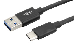 ANSMANN Câble de données & de charge, USB-A - USB-C, noir