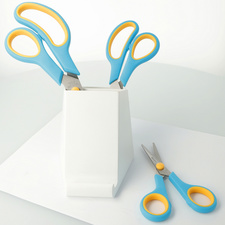 WESTCOTT Ciseaux Easy Grip, set de 3, turquoise/jaune citron