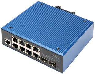 DIGITUS Switch industriel Gigabit Ethernet manageable L2 8+2