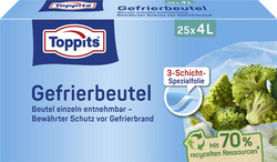 TOPPITS Sachet de congélation, 20 x 6 litres, 290 x 410 mm