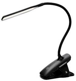 ALBA Lampe de lecture LED rechargeable "LEDCLIP", noir