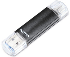 hama Clé USB 3.0 "Laeta Twin", 32 GB, noir