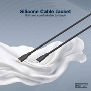 DIGITUS Câble silicone, USB-C - Lightning, 2,0 m