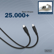 DIGITUS Câble silicone, USB-C - Lightning, 2,0 m