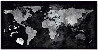 sigel Tableau magnétique en verre Artverum "World Map"