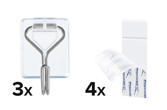 tesa Crochet Powerstrips WIRED HOOK SMALL, transparent