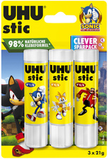 UHU Bâton de colle stic SONIC, 3 x 21 g, blister