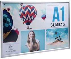 EXACOMPTA Cadre porte-affiche en aluminium, A4, argent
