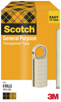 3M Scotch Ruban adhésif 508, 19 mm x 66 m, transparent