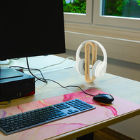 LogiLink Support pour casque audio, marron clair/argent