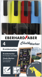 EBERHARD FABER Marqueur craie 1-2 mm, étui de 4, assorti