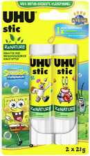 UHU Bâton de colle stic ReNATURE Bob l'éponge, 2 x 21 g