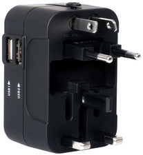 pavo Universal-Reisestecker (US/AU/EU/UK), schwarz